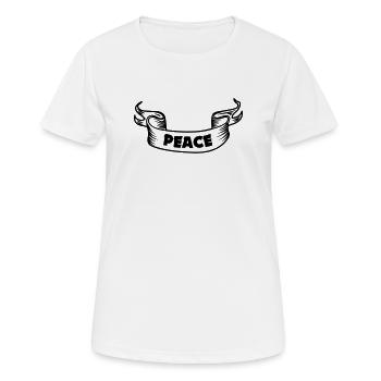 Texte de bannière avec le mot paix PAIX' - T-shirt respirant Femme - blanc - Devant - AI Model Female 172 dark (172cm)