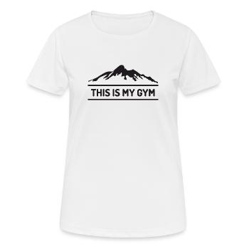 Trailrunning - Das ist mein Fitnessstudio - Frauen T-Shirt atmungsaktiv - Weiß - Vorne - AI Model Female 172 dark (172cm)