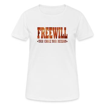 FreeWill - Women's Breathable T-Shirt - white - Front - AI Model Female 172 dark (172cm)