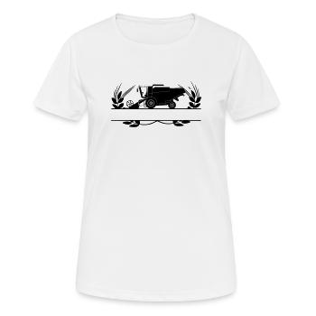 Mähdrescher im Kornkreis mit Textraum - Frauen T-Shirt atmungsaktiv - Weiß - Vorne - AI Model Female 172 dark (172cm)
