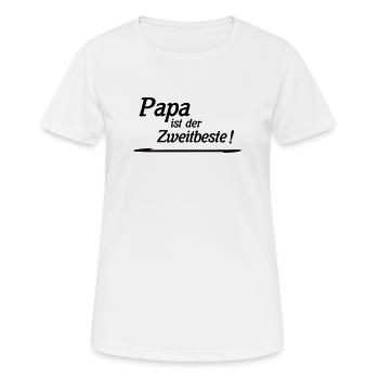 Papa est le deuxième meilleur - T-shirt respirant Femme - blanc - Devant - AI Model Female 172 dark (172cm)