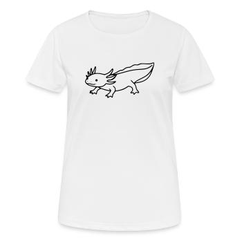Axolotl Strichzeichnung | Minimalistischer Lurch - Frauen T-Shirt atmungsaktiv - Weiß - Vorne - AI Model Female 172 dark (172cm)