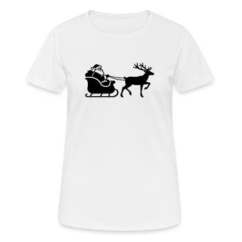 Santa Sleigh Silhouette - Women's Breathable T-Shirt - white - Front - AI Model Female 172 dark (172cm)