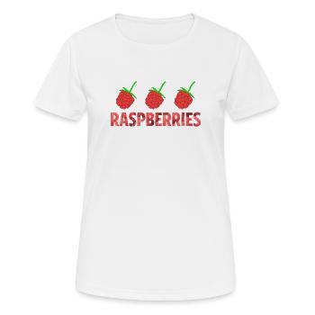 RASPBERRIES - Frauen T-Shirt atmungsaktiv - Weiß - Vorne - AI Model Female 172 dark (172cm)