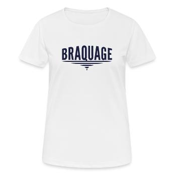 T-shirt "BRAQUAGE" – Second degré et style sportif - T-shirt respirant Femme - blanc - Devant - AI Model Female 172 dark (172cm)