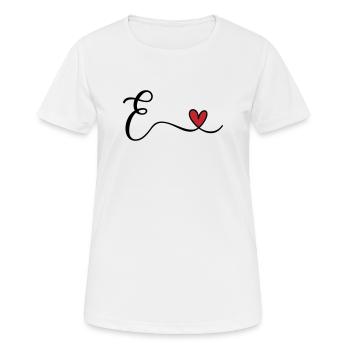 Buchstabe E Monogramm - Frauen T-Shirt atmungsaktiv - Weiß - Vorne - AI Model Female 172 dark (172cm)