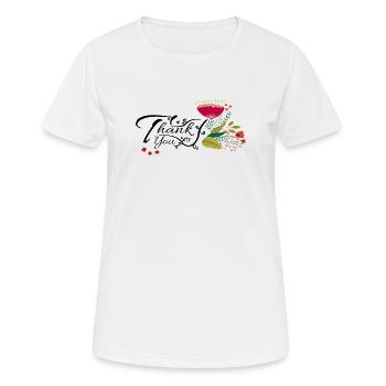 Danke merci - T-shirt respirant Femme - blanc - Devant - AI Model Female 172 dark (172cm)