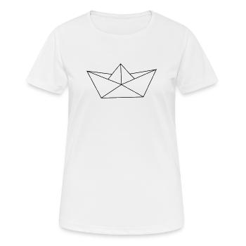Paper ship - Women's Breathable T-Shirt - white - Front - AI Model Female 172 dark (172cm)