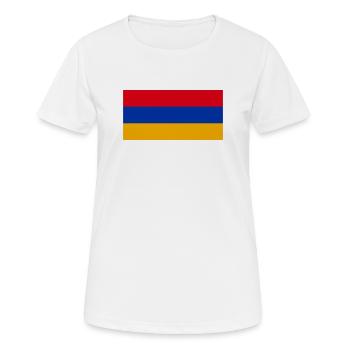 sticker flag of Armenia Aufkleber Fahne Armenien - Women's Breathable T-Shirt - white - Front - AI Model Female 172 dark (172cm)