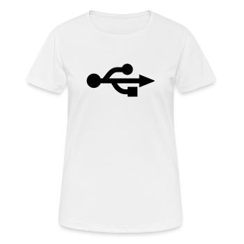 USB Logo - Nerd - Geek - T-shirt respirant Femme - blanc - Devant - AI Model Female 172 dark (172cm)