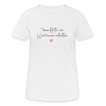 Wein Weisswein Vino Alkohol Trinken Party Geschenk - Frauen T-Shirt atmungsaktiv - Weiß - Vorne - AI Model Female 172 dark (172cm)