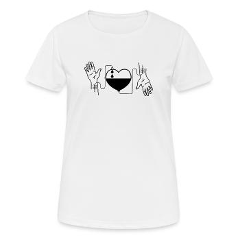 Blutspendende Herzhände - Frauen T-Shirt atmungsaktiv - Weiß - Vorne - AI Model Female 172 dark (172cm)