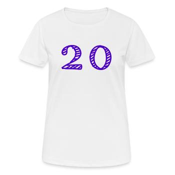 20. 20 JAHRE. 20-JÄHRIGES JUBILÄUM. 20-JÄHRIGES JUBILÄUM. - Frauen T-Shirt atmungsaktiv - Weiß - Vorne - AI Model Female 172 dark (172cm)
