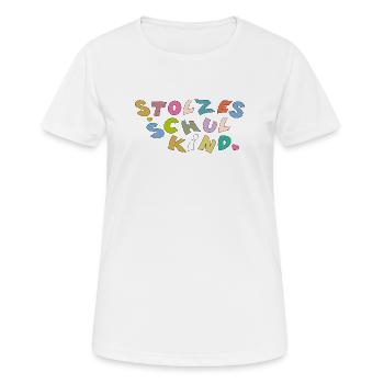 Fier écolier - T-shirt respirant Femme - blanc - Devant - AI Model Female 172 dark (172cm)