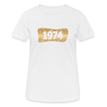 Lingots d’or 1974 - T-shirt respirant Femme - blanc - Devant - AI Model Female 172 dark (172cm)