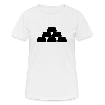Lingots d’or - T-shirt respirant Femme - blanc - Devant - AI Model Female 172 dark (172cm)