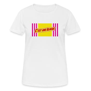 C'est une blague - T-shirt respirant Femme - blanc - Devant - AI Model Female 172 dark (172cm)