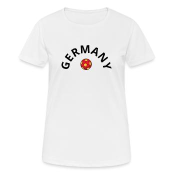 Germany Design für Deutscher Fan Fußball  - Frauen T-Shirt atmungsaktiv - Weiß - Vorne - AI Model Female 172 dark (172cm)