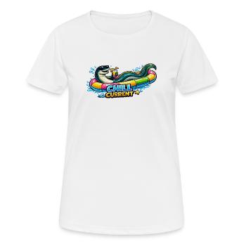 Chill Current Pool Party Illustration - Women's Breathable T-Shirt - white - Front - AI Model Female 172 dark (172cm)