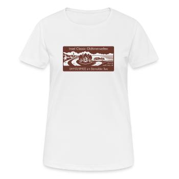 Insel Classic Oldtimerwelten Uhyst Spree Lausitz  - Frauen T-Shirt atmungsaktiv - Weiß - Vorne - AI Model Female 172 dark (172cm)