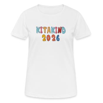 Kita Kind 2026  - Frauen T-Shirt atmungsaktiv - Weiß - Vorne - AI Model Female 172 dark (172cm)