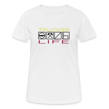 Trucker Life,Professional Driver,Long-Distance Driver - Women's Breathable T-Shirt - white - Front - AI Model Female 172 dark (172cm)