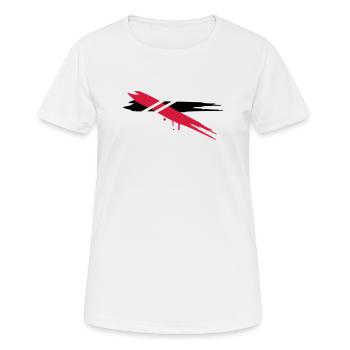 deux bandes de couleur avec des bandes horizontale - T-shirt respirant Femme - blanc - Devant - AI Model Female 172 dark (172cm)