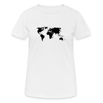 weltkarte - Frauen T-Shirt atmungsaktiv - Weiß - Vorne - AI Model Female 172 dark (172cm)