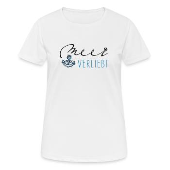 La mer amoureuse - T-shirt respirant Femme - blanc - Devant - AI Model Female 172 dark (172cm)