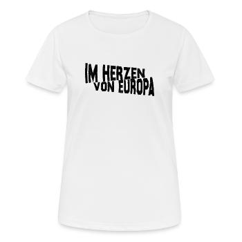 Frankfurt - Im Herzen von Europa - Frauen T-Shirt atmungsaktiv - Weiß - Vorne - AI Model Female 172 dark (172cm)