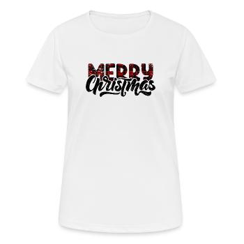 Typographie Plaid Glitch - T-shirt respirant Femme - blanc - Devant - AI Model Female 172 dark (172cm)