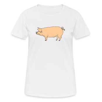 Rosa Schwein - Frauen T-Shirt atmungsaktiv - Weiß - Vorne - AI Model Female 172 dark (172cm)