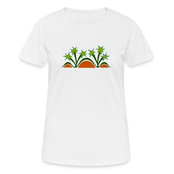 Palmen & Dünen von Cean - Frauen T-Shirt atmungsaktiv - Weiß - Vorne - AI Model Female 172 dark (172cm)