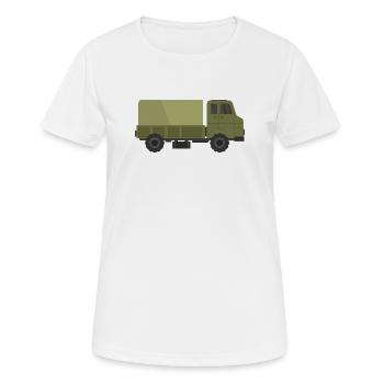 Military truck - Women's Breathable T-Shirt - white - Front - AI Model Female 172 dark (172cm)