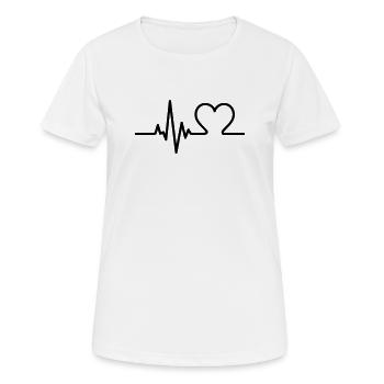 Herzschlag mit Herz – Liebe & Leben Symbol - Frauen T-Shirt atmungsaktiv - Weiß - Vorne - AI Model Female 172 dark (172cm)