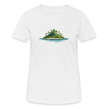 Île tropicale - T-shirt respirant Femme - blanc - Devant - AI Model Female 172 dark (172cm)