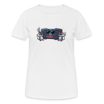 Keyboard Mice Duo - Frauen T-Shirt atmungsaktiv - Weiß - Vorne - AI Model Female 172 dark (172cm)