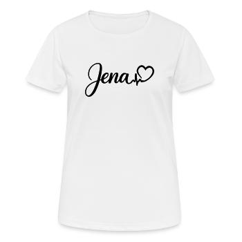 Jena Herzschlag - Frauen T-Shirt atmungsaktiv - Weiß - Vorne - AI Model Female 172 dark (172cm)