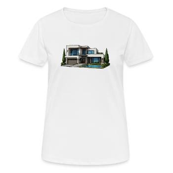 Villa moderne avec piscine - T-shirt respirant Femme - blanc - Devant - AI Model Female 172 dark (172cm)