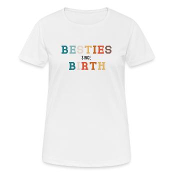 Meilleures amies depuis la naissance - T-shirt respirant Femme - blanc - Devant - AI Model Female 172 dark (172cm)