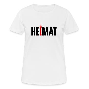 Heimat Düsseldorf Rheinturm - Frauen T-Shirt atmungsaktiv - Weiß - Vorne - AI Model Female 172 dark (172cm)