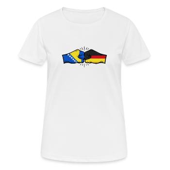 Germany Bosnia - Women's Breathable T-Shirt - white - Front - AI Model Female 172 dark (172cm)