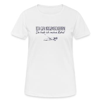 Bogenschießen Da hab ich meine Ruhe - Bogensport - Frauen T-Shirt atmungsaktiv - Weiß - Vorne - AI Model Female 172 dark (172cm)