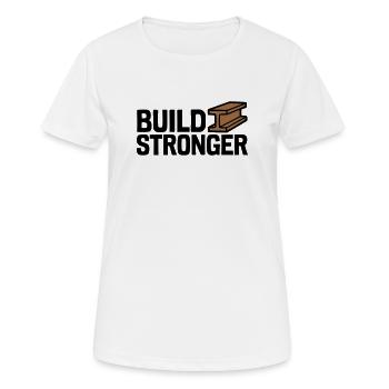 Build Stronger Logo - Frauen T-Shirt atmungsaktiv - Weiß - Vorne - AI Model Female 172 dark (172cm)