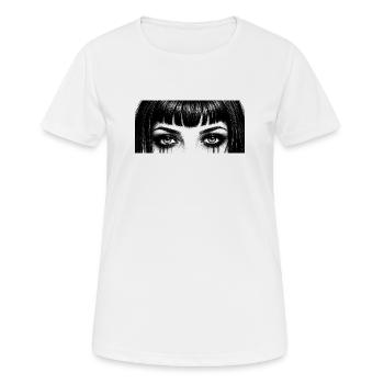 Black and White Eyes Teardrop Design - Women's Breathable T-Shirt - white - Front - AI Model Female 172 dark (172cm)