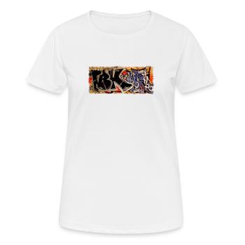 Graffiti - Frauen T-Shirt atmungsaktiv - Weiß - Vorne - AI Model Female 172 dark (172cm)