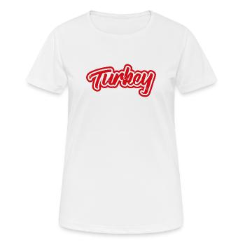 Aufkleber Flagge der Türkei Türkei Tuerkei Turquie - Frauen T-Shirt atmungsaktiv - Weiß - Vorne - AI Model Female 172 dark (172cm)