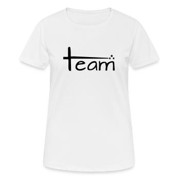 Team Style avec étoiles - T-shirt respirant Femme - blanc - Devant - AI Model Female 172 dark (172cm)