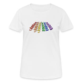 Girlanden Regenbogen - Frauen T-Shirt atmungsaktiv - Weiß - Vorne - AI Model Female 172 dark (172cm)