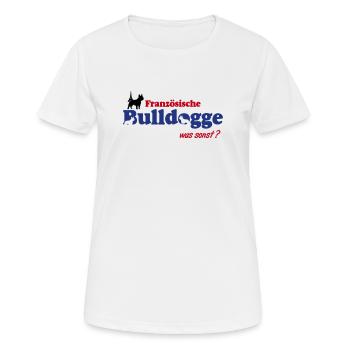 Französische Bulldogge Logo - Frauen T-Shirt atmungsaktiv - Weiß - Vorne - AI Model Female 172 dark (172cm)